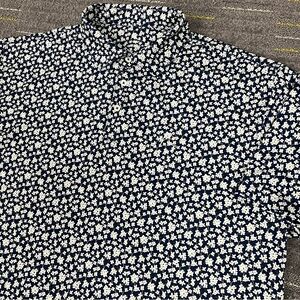 Rhoback The Dogwood Golf Performance Polo Shirt Mens 2XL Floral Flower Navy Blue